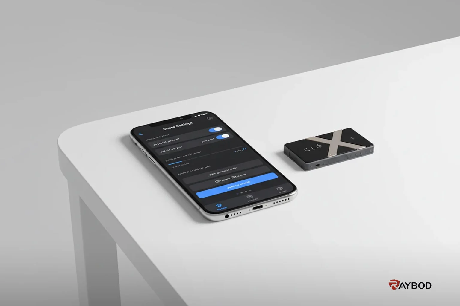 صفحه نمایش اپلیکیشن Clexi با پنل کنترل اشتراک‌گذاری